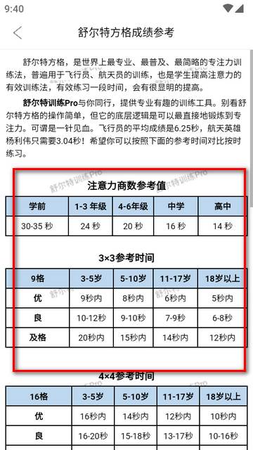 舒尔特训练Pro专业版 舒尔特训练Pro专业版