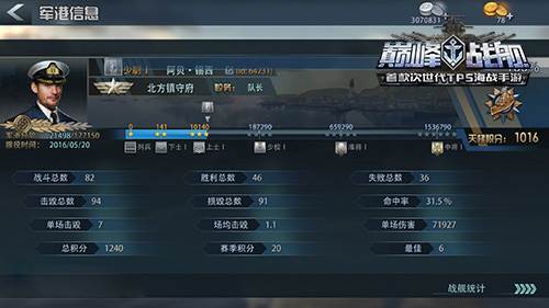 巅峰战舰单机版军衔攻略