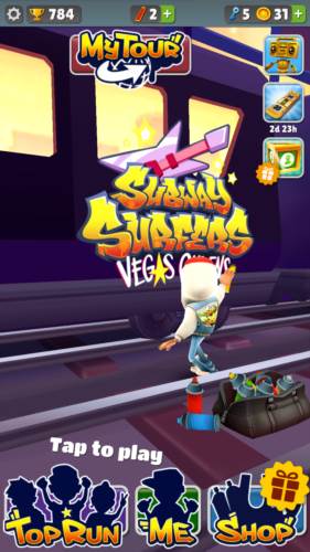 地铁跑酷触控版本拉斯维加斯宣传图